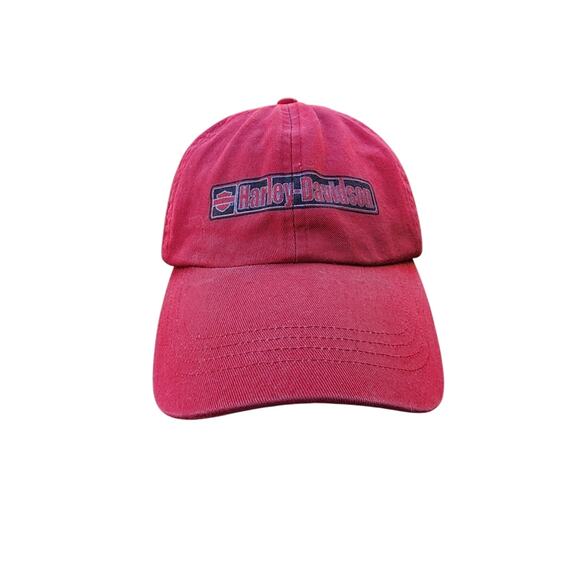 Vintage Harley-Davidson Red Dad Hat Adjustable Baseball Cap Biker Americana